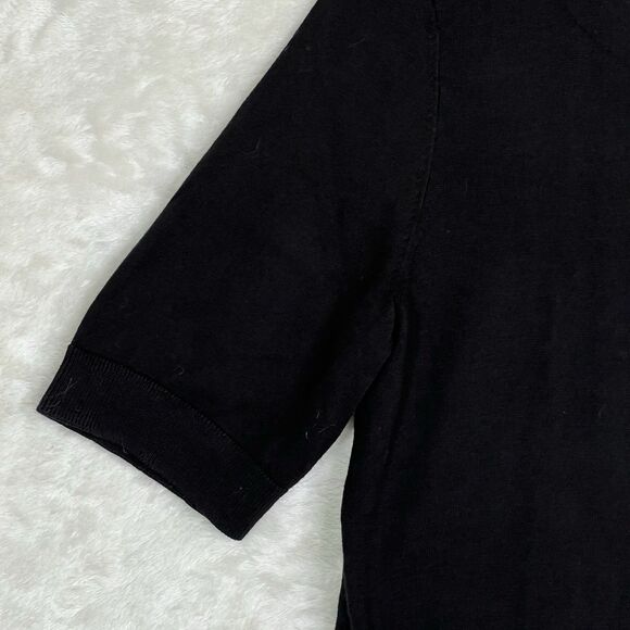 Talbots Elegant Black Carrier Blouse Women’s Size M Cotton Blend Knitted Classy - Picture 7 of 13